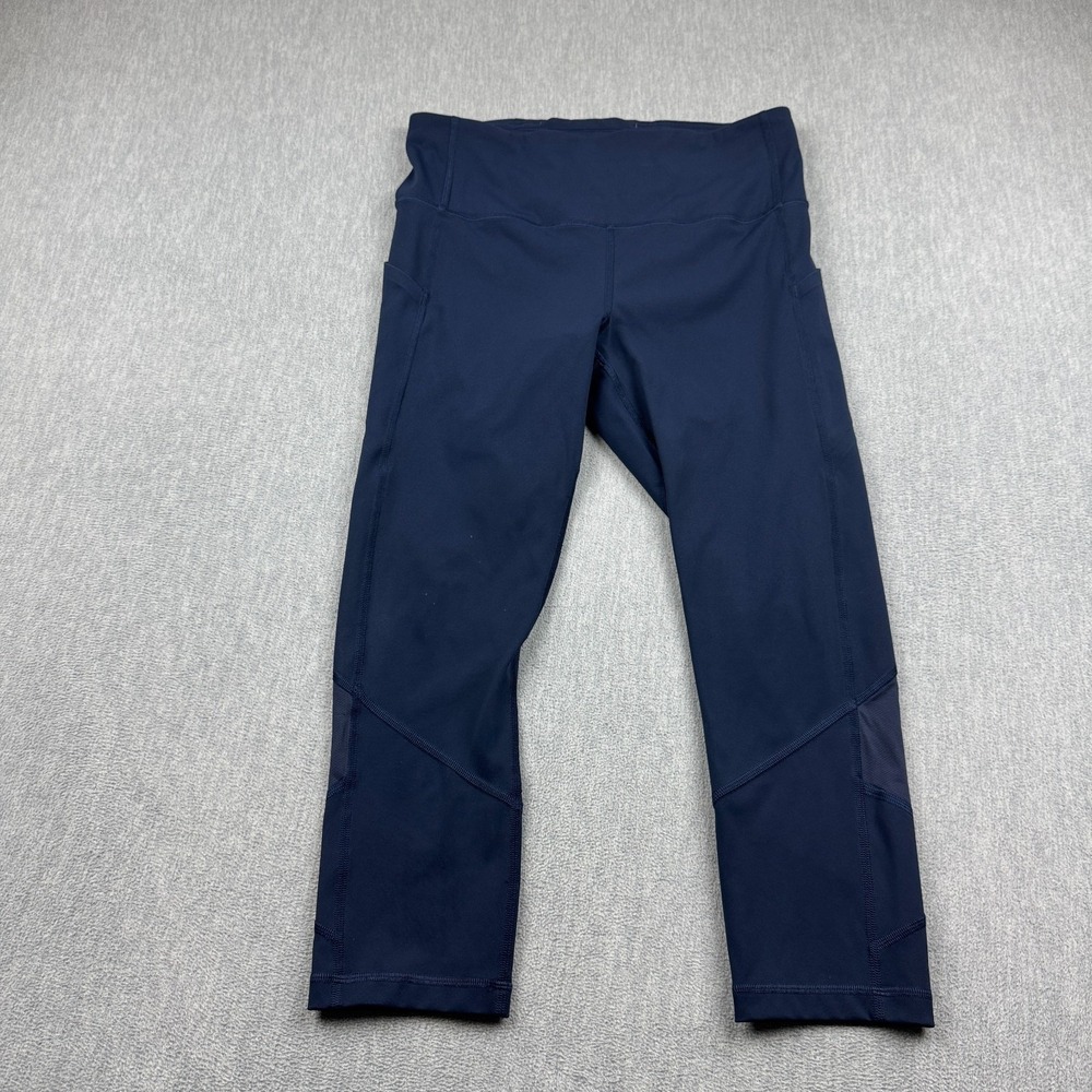 Lululemon Leggings Women 8 Blue Pace Rival High-Rise Crop Activewear Workout Gym